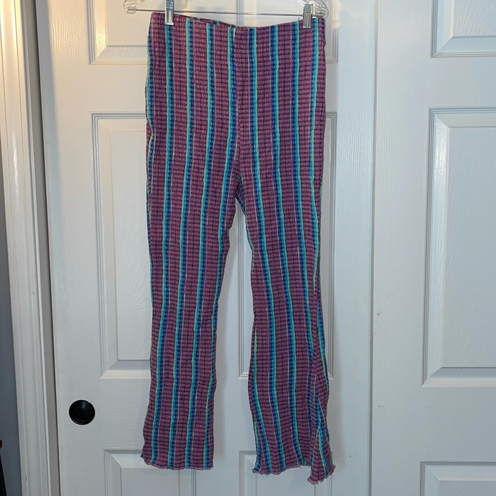 Free People Multi Colored Bell Bottom Pants -Medium